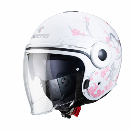 CABERG UPTOWN BLOOM WHITE/SILVER/ROSA   in the group MOTORCYCLE / MOTORCYCLE HELMETS / Open Face Helmets at HanssonsMC (49-472-r-39)