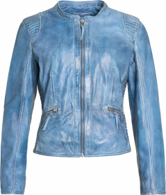 Saki Frida Leather Jacket Lamb Light Blue Hanssonsmc