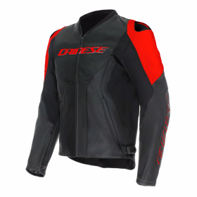 DAINESE RACING 5 LEATHER JACKET BLACK/FLUO RED in the group MOTORCYCLE / MOTORCYCLE CLOTHING / MC Jackets at HanssonsMC (2015300031-P75-r)