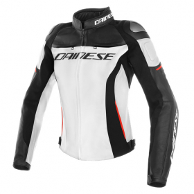 Dainese Racing 3 Lady Leather Jacket White/Black/Red | | H