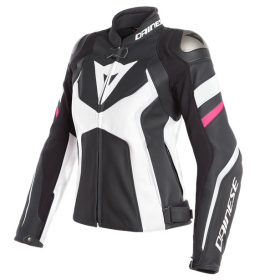 Dainese Avro 4 Lady Leather Jacket Matt Black/White/Fucsia  in the group MOTORCYCLE / MOTORCYCLE CLOTHING / MC Womens Clothing at HanssonsMC (202533810-27A-r)