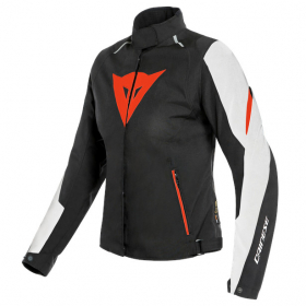 Dainese Laguna Seca 3 Lady D Dry Jacket White/Fluo Red/Black  in the group MOTORCYCLE / MOTORCYCLE CLOTHING / MC Womens Clothing at HanssonsMC (202654614-U25-r)