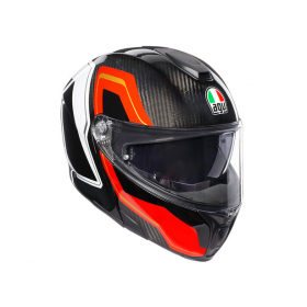 AGV Sportmodular Sharp Carbon/Red/White in the group MOTORCYCLE / MOTORCYCLE HELMETS / Flip-Up Helmets at HanssonsMC (211201A2IY007-r)