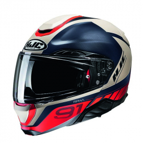 HJC RPHA 91 Rafino White/Blue/Red MC1SF in the group MOTORCYCLE / MOTORCYCLE HELMETS / Flip-Up Helmets at HanssonsMC (630-23041-r)