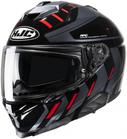 HJC i71 Simo Black/Grey/Red MC1 in the group MOTORCYCLE / MOTORCYCLE HELMETS / Full Face Helmets at HanssonsMC (630-23085-r)