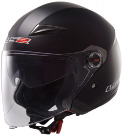 LS2 hjlm OF569 TRACK SINGLE Flat Black  in the group MOTORCYCLE / MOTORCYCLE HELMETS / Open Face Helmets at HanssonsMC (636-5039-r)