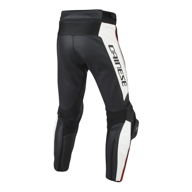 Dainese Misano Leather Pants Black/White/Fluo Red Size 46